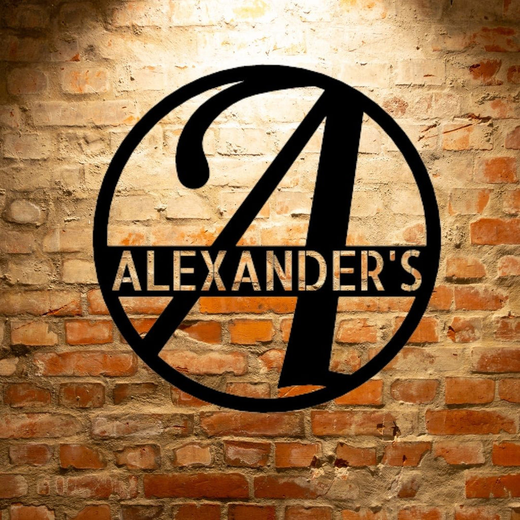 Alexander's logo on a PERSONALIZED Exemplary Unique Metal Art Gift.