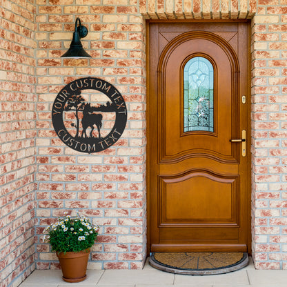 Personalize a custom horse sign on a wood surface with metal monogram family decor.