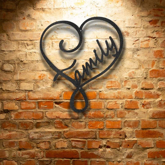 Elegant Steel Family Sign