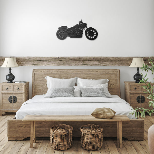 Customized Harley Davidson Breakout Steel Monogram Wall Art, the ideal mechanic metal wall art for personalized garage signs.