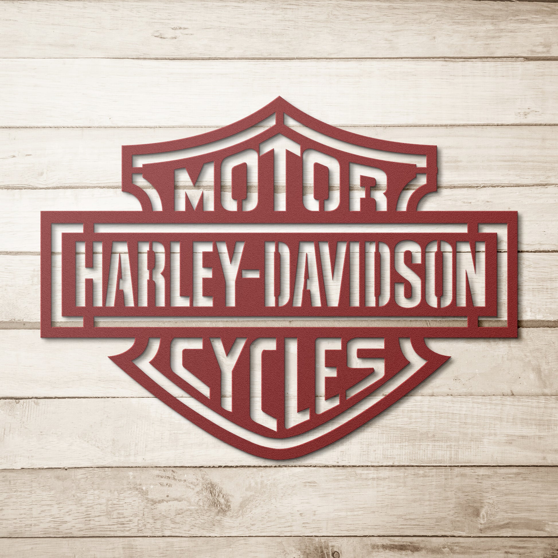 Harley Logo Cycles - Steel Monogram on Brick Wall Art Decor