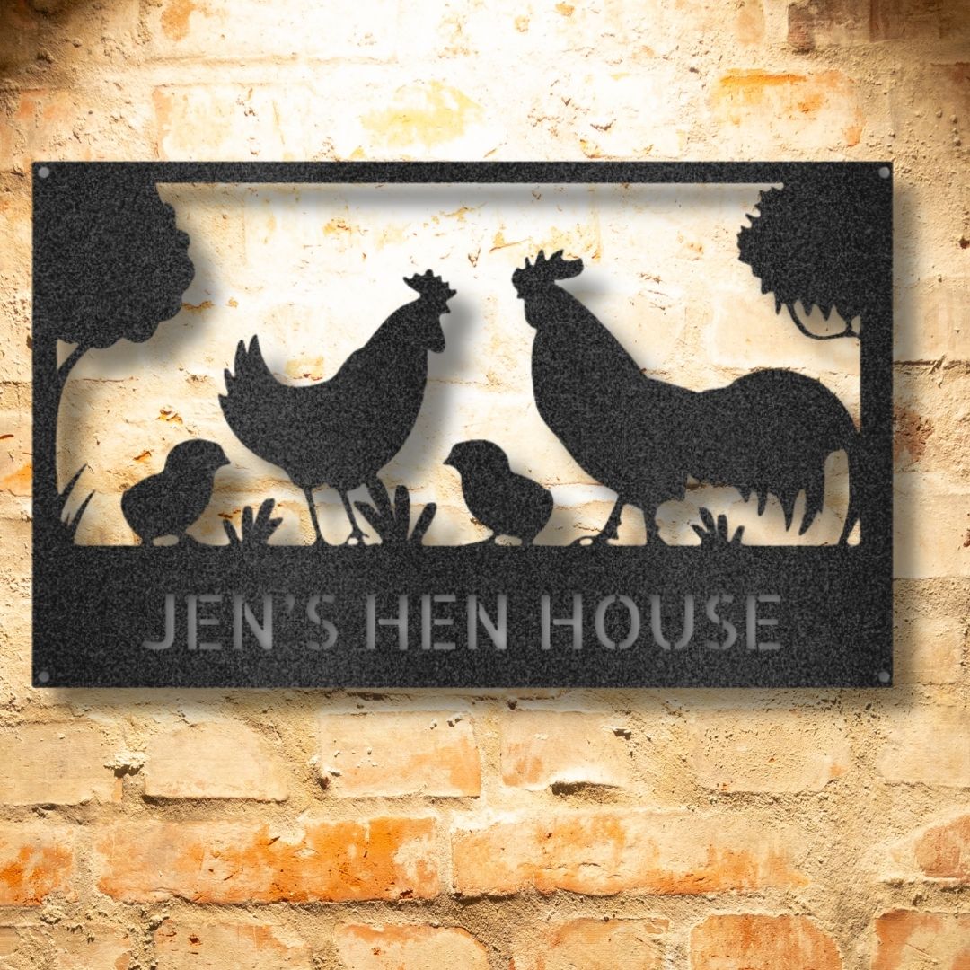 Jen's Hen House Monogram - Personalized Steel Sign.