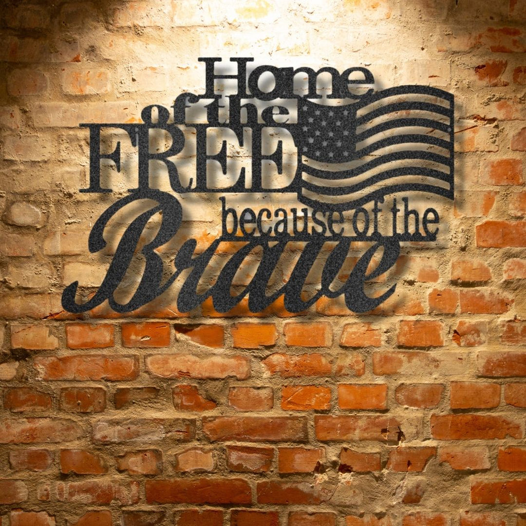 Home of the Free - Personalized Steel Sign metal wall art.