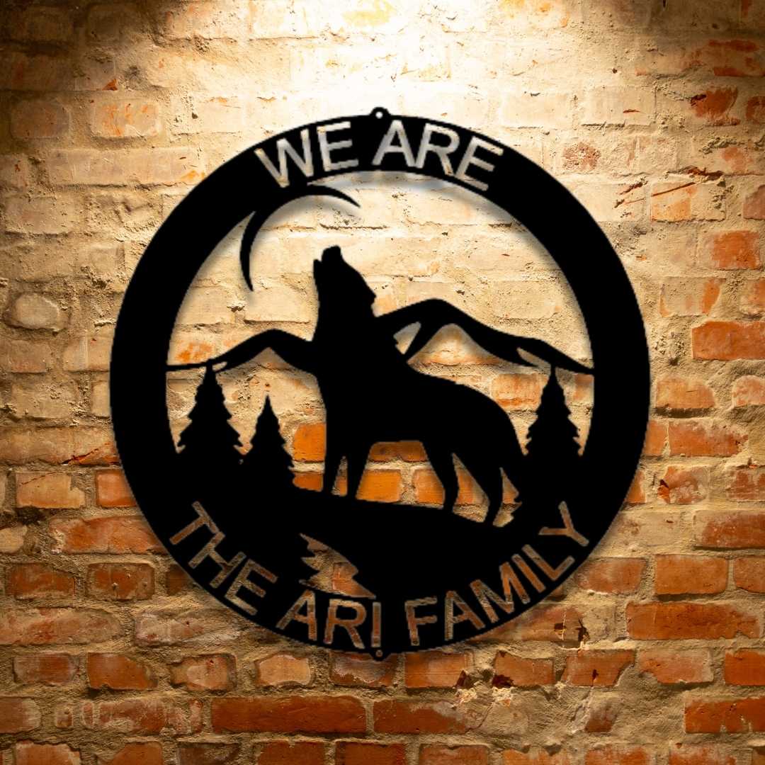 We are the PERSONALIZED Howling Wolf Monogram - Durable Outdoor Metal Signs family metal wall art.