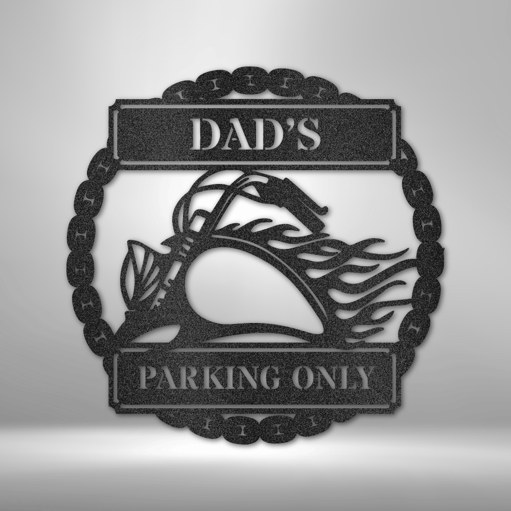 Dad's PERSONALIZED Classic Car Parking Plaque - Steel Sign.