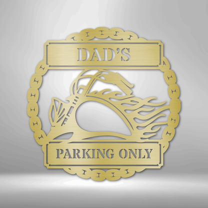 Dad's PERSONALIZED Classic Car Parking Plaque - Steel Sign.