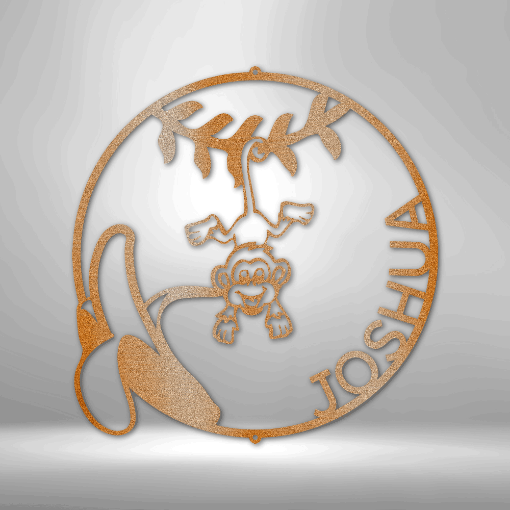 Joshua's Our Little Monkey Monogram - Unique Metal Art Gift.