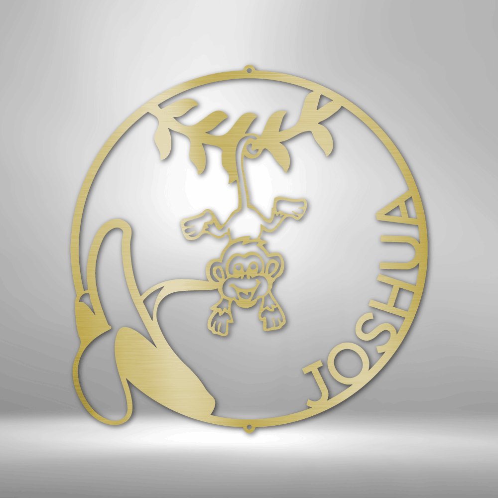 Joshua's Our Little Monkey Monogram - Unique Metal Art Gift.