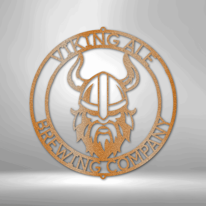 Viking Ring Monogram - Steel Sign logo displayed on a unique metal wall art decor.