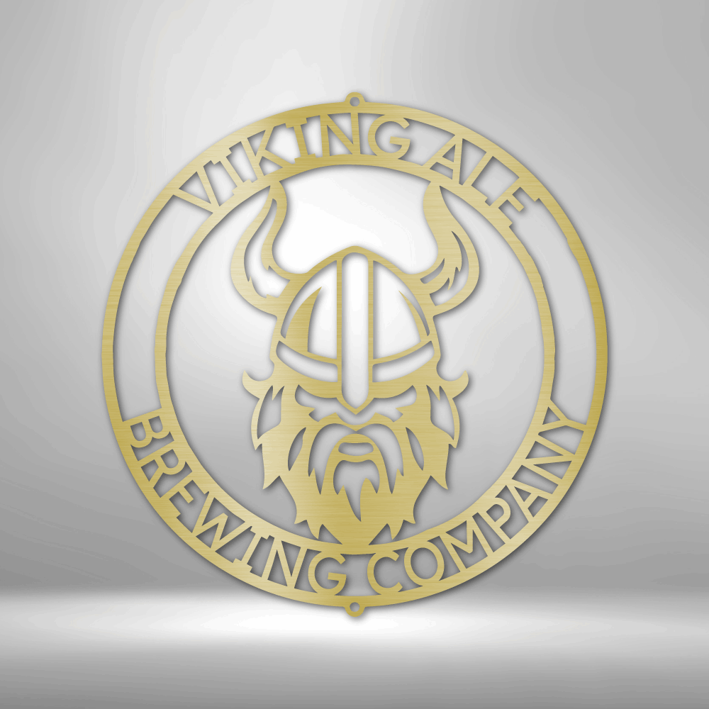 Viking Ring Monogram - Steel Sign logo displayed on a unique metal wall art decor.