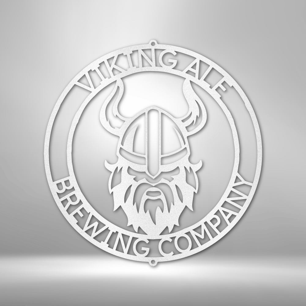 Viking Ring Monogram - Steel Sign logo displayed on a unique metal wall art decor.