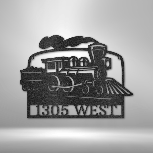 A UNIQUE Metal Wall Art Decor - Personalized Coal Train Monogram on a Steel Sign.