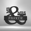 A personalized steel monogram sign, perfect as a unique metal art gift for the Parkers.