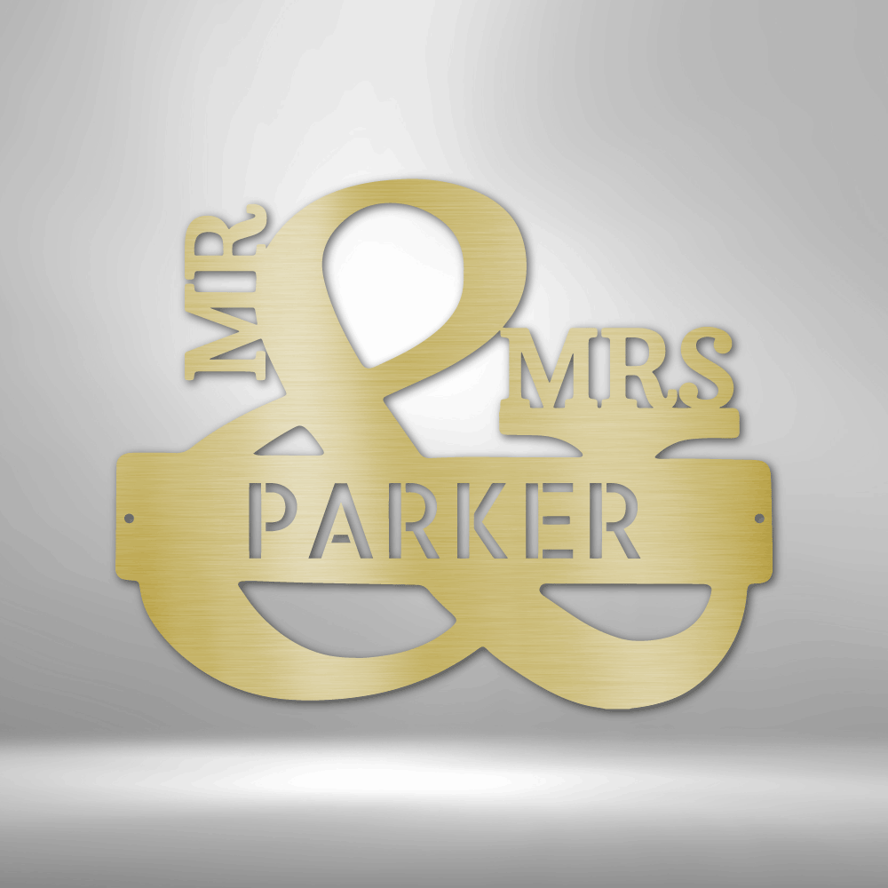 A personalized steel monogram sign, perfect as a unique metal art gift for the Parkers.