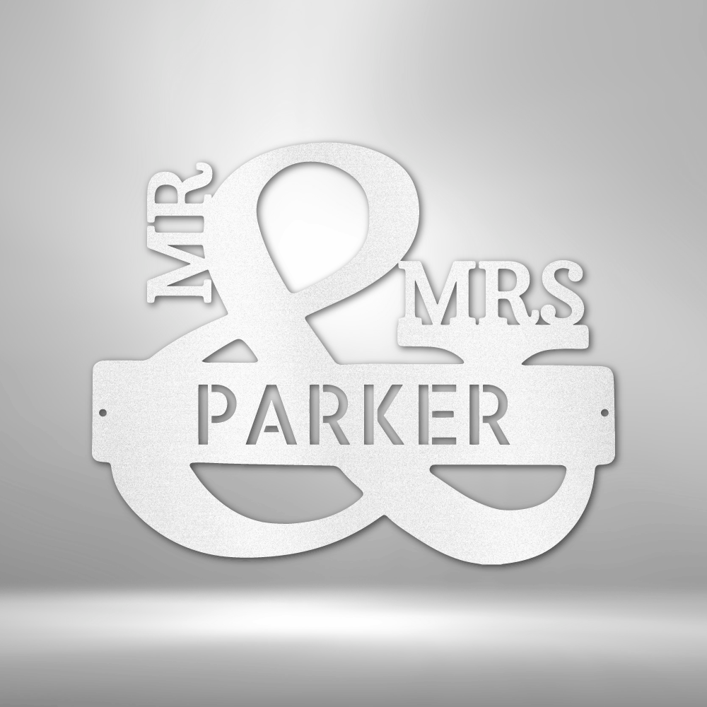 A personalized steel monogram sign, perfect as a unique metal art gift for the Parkers.