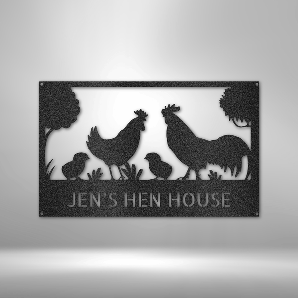 Jen's Hen House Monogram - Personalized Steel Sign.