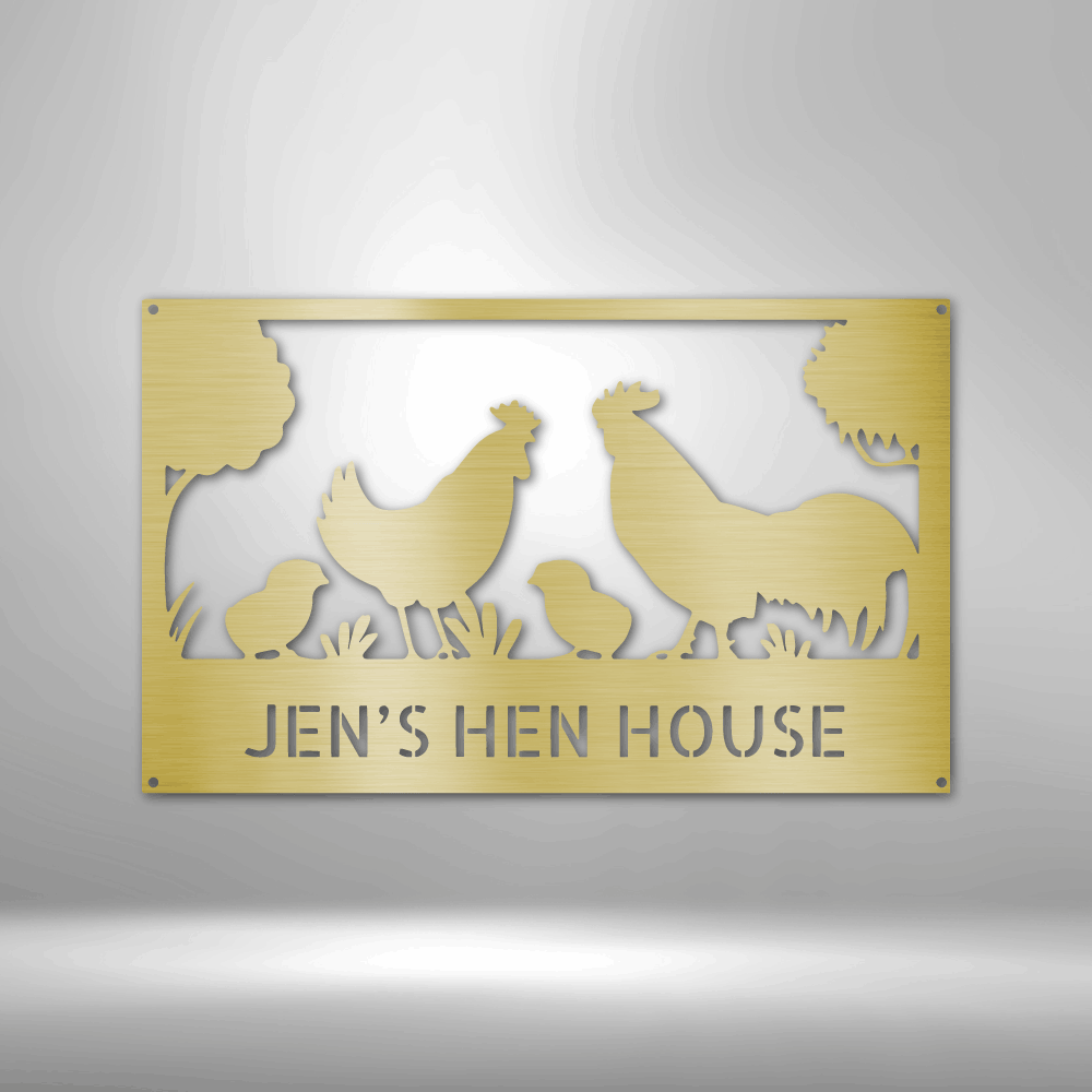 Jen's Hen House Monogram - Personalized Steel Sign.