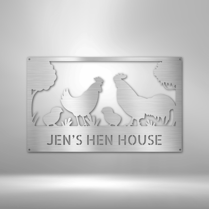 Jen's Hen House Monogram - Personalized Steel Sign.