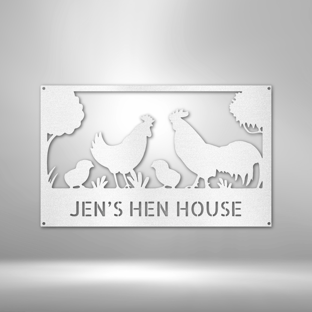 Jen's Hen House Monogram - Personalized Steel Sign.