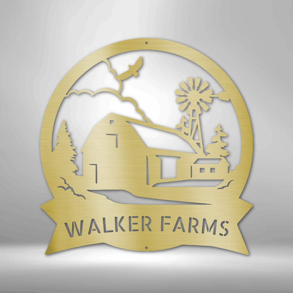 Custom Handmade Metal Sign for Walker Farms Barn House.