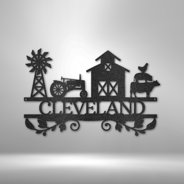 Cleveland Family signs - personalized steel decor with elegant monogram.