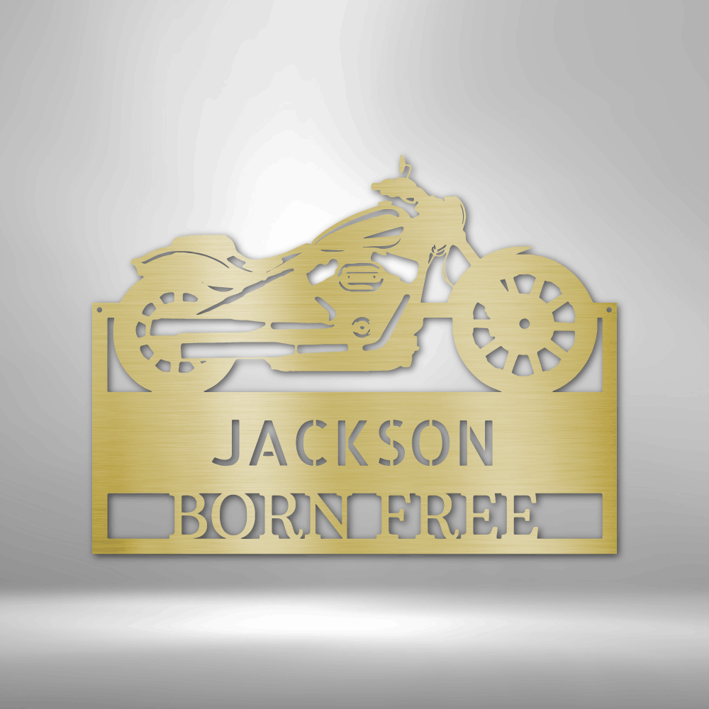 A personalized mechanic metal wall art monogram sign with the name Jackson for a retro garage.