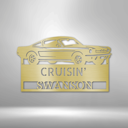 Cruisin Ford mustang 1966 Monogram - Steel Sign.