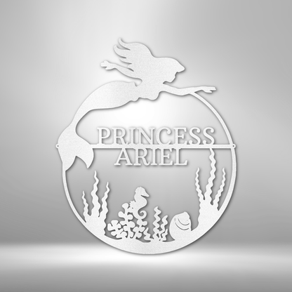 Custom Mermaid Monogram - Durable Outdoor Steel Sign.