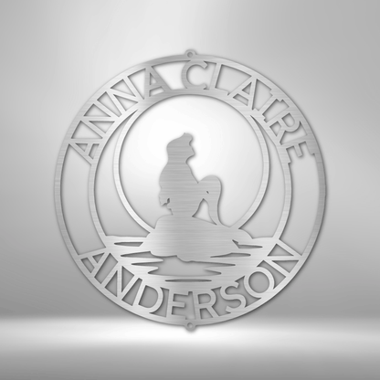 A unique and durable Metal Wall Art Decor featuring the name Anna Clare Anderson.