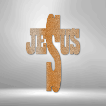 The Jesus Cross - Steel Sign is a durable outdoor metal sign.