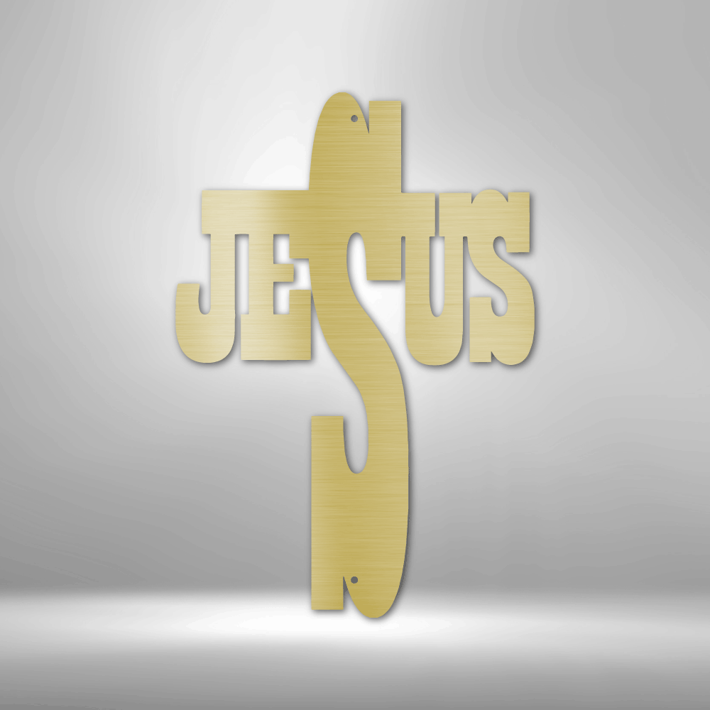 The Jesus Cross - Steel Sign is a durable outdoor metal sign.