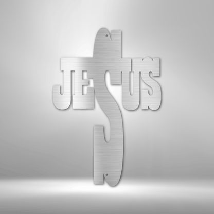 The Jesus Cross - Steel Sign is a durable outdoor metal sign.