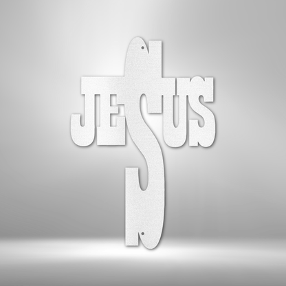 The Jesus Cross - Steel Sign is a durable outdoor metal sign.