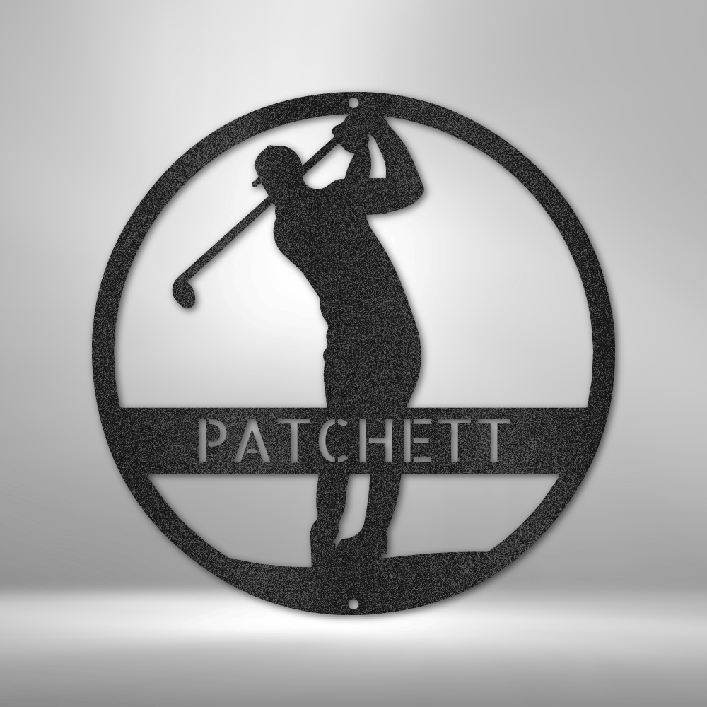 Dad is the best PERSONALIZED Golfer Monogram - Unique Metal Art Gift.