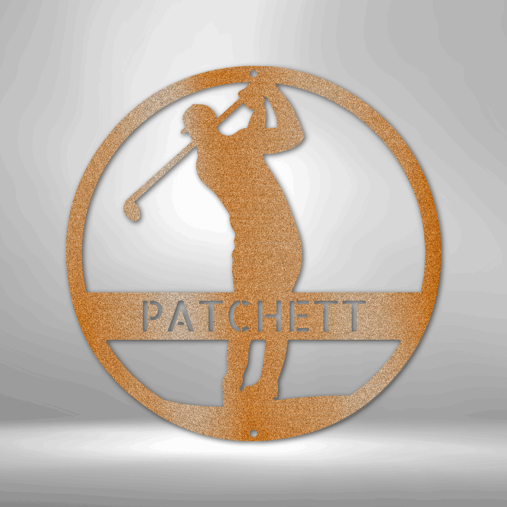 Dad is the best PERSONALIZED Golfer Monogram - Unique Metal Art Gift.