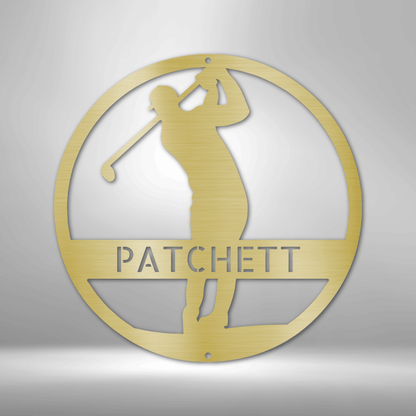 Dad is the best PERSONALIZED Golfer Monogram - Unique Metal Art Gift.