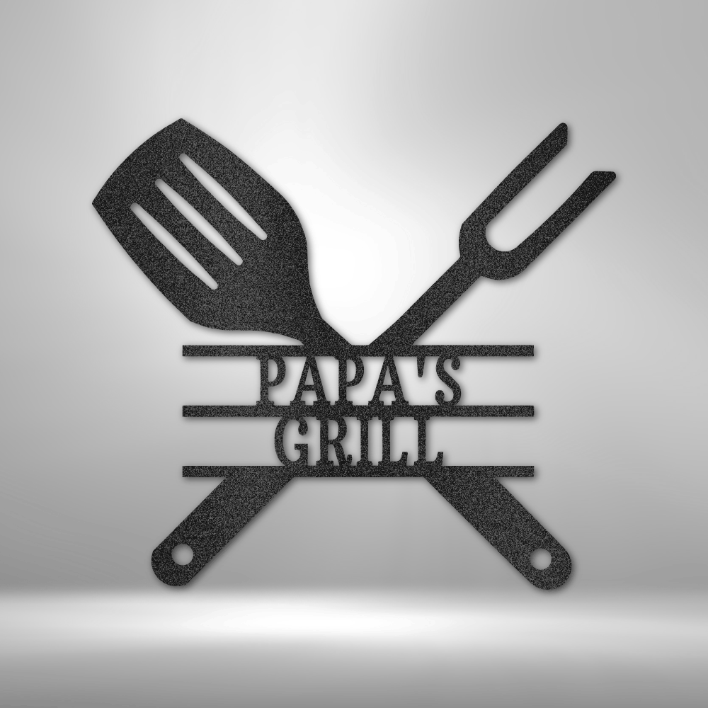 Papa's PERSONALIZED Steel Sign, Unique Metal Art Gifts.