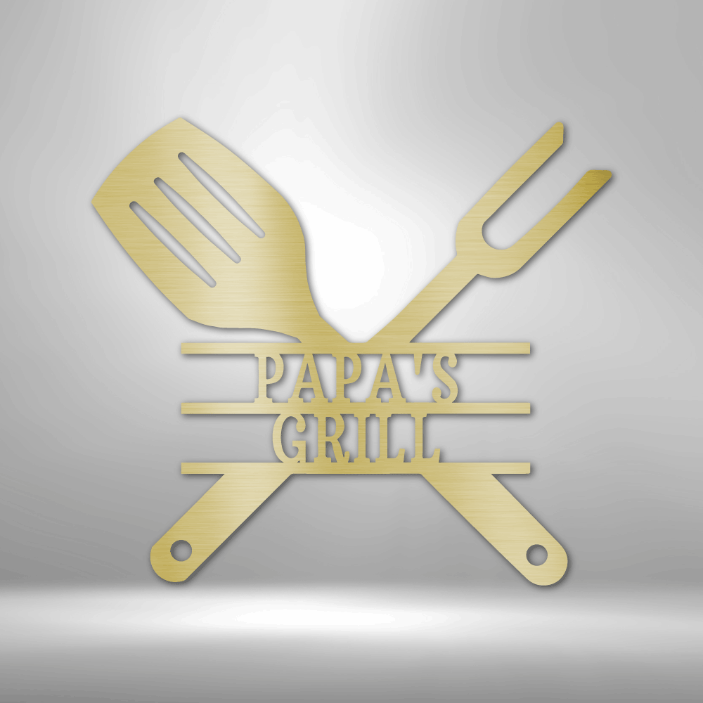 Papa's PERSONALIZED Steel Sign, Unique Metal Art Gifts.