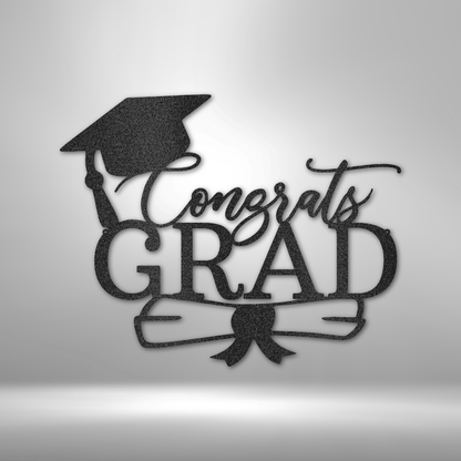 Congrats Grad Cap - Personalized Metal Wall Art Decor.