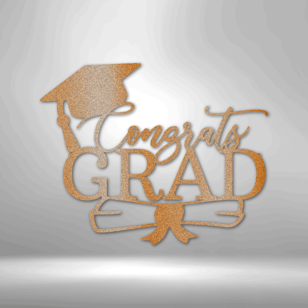 Congrats Grad Cap - Personalized Metal Wall Art Decor.