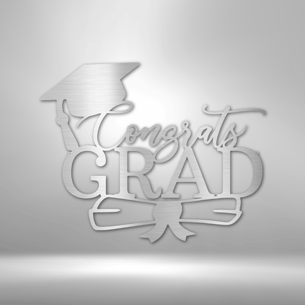 Congrats Grad Cap - Personalized Metal Wall Art Decor.