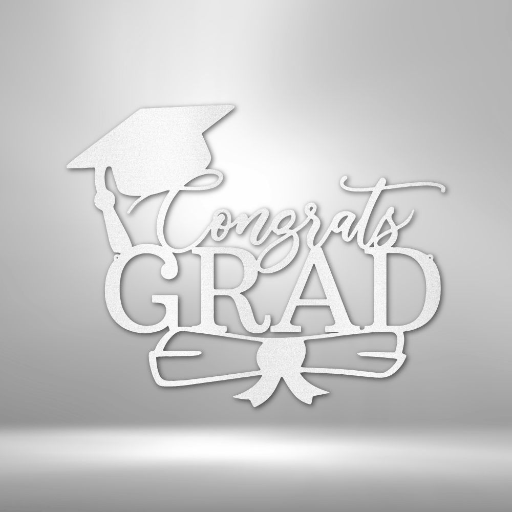 Congrats Grad Cap - Personalized Metal Wall Art Decor.