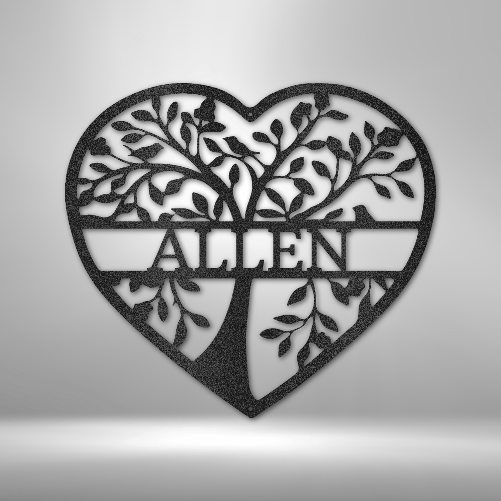 Personalized Metal Family Name Sign featuring the name Allen to hang on your wall.