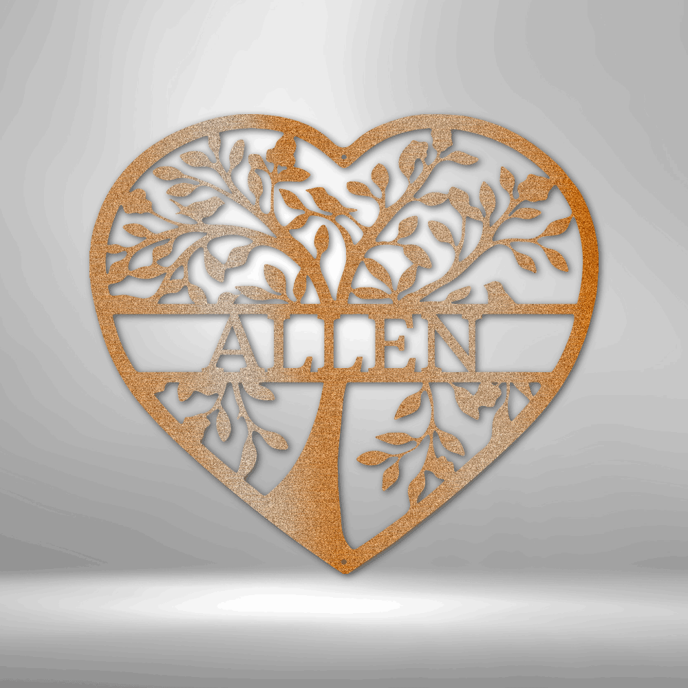 Personalized Metal Family Name Sign featuring the name Allen to hang on your wall.