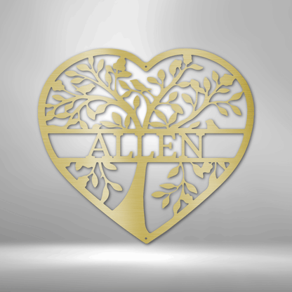 Personalized Metal Family Name Sign featuring the name Allen to hang on your wall.