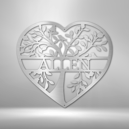 Personalized Metal Family Name Sign featuring the name Allen to hang on your wall.