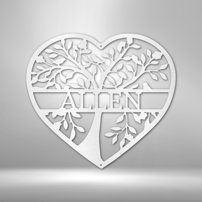 Personalized Metal Family Name Sign featuring the name Allen to hang on your wall.