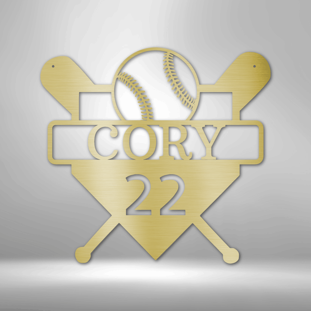 A Unique Custom Baseball Monogram - Durable Metal Sign featuring the name cory 22.