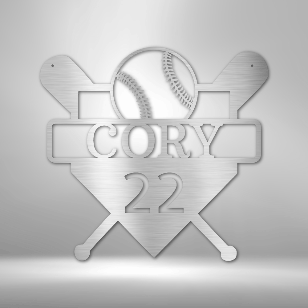 A Unique Custom Baseball Monogram - Durable Metal Sign featuring the name cory 22.