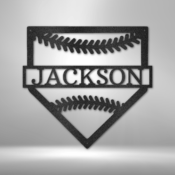 A MY Personal Home Base Sign with the name jackson, offering Unique Metal Art Gifts and Personalized Family Signs.